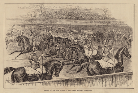 Charge of the Life Guards at the Grand Military Tournament (engraving)