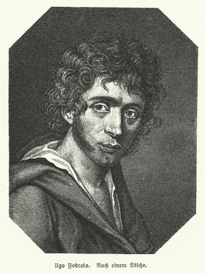 Ugo Foscolo, Italian poet; soldier and revolutionary (litho)