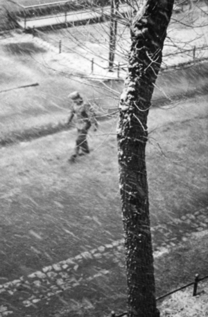 Heavy snowfall, 1940 (b/w photo)