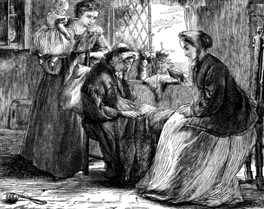 A mother and daughter-in-law mourning their loss, 1850