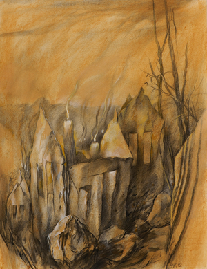 A Flame, 1992 (pastel & charcoal on paper)