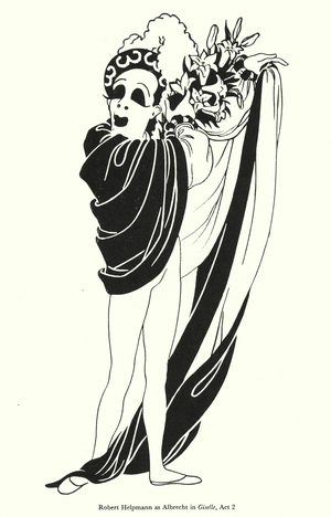 Robert Helpmann as Albrecht in Giselle, Act 2 (litho)