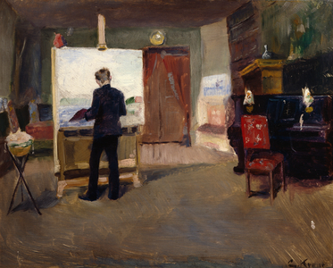 The painter Nils Hansteen in the studio, 1888 (oil on canvas)