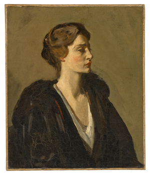 A Lady in Black (Lady Gwendeline Spencer-Churchill) (oil on canvas)