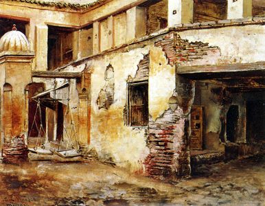 Morocco: An old courtyard, by Edwin Lord Weeks.