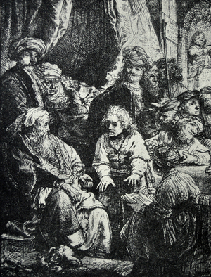 Joseph Telling his Dreams (etching) (etching)