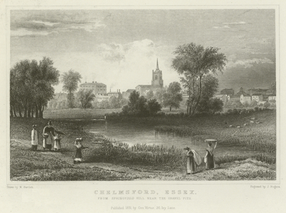 Chelmsford, Essex, from Springfield Hill, near the Gravel Pits (engraving)