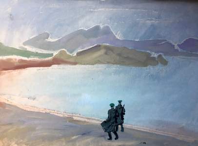 Border Guards near the Arctic Ocean, 1977 (gouache on paper)
