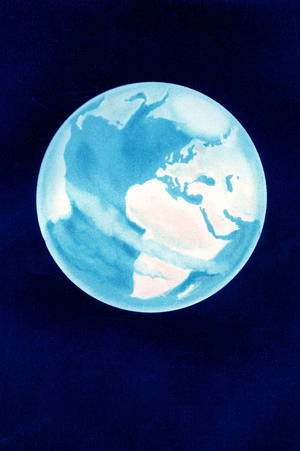 The Earth seen from the space in summer solstice, 1877  (engraving)