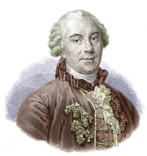Georges Louis de Buffon (1707-1788) French naturalist, engraving colourized document
