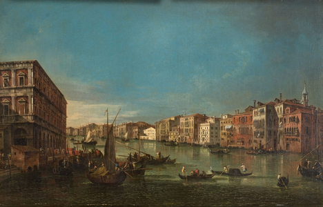 View of the Grand Canal from the Rialto (oil on canvas)