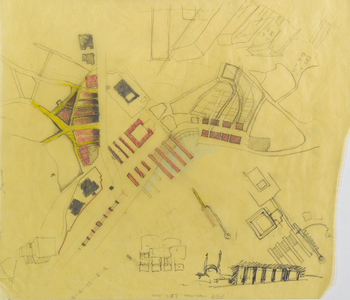 Untitled, undated (black pencil and colored pencils on tissue paper)