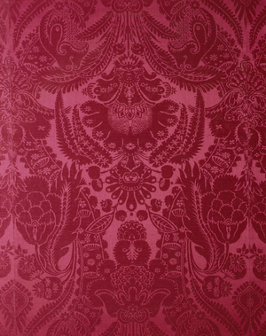 Wall hangings, Felbrigg Hall, Norfolk, UK, 1751 (crimson worsted damask)