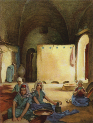 Peasants' home at Siloam (colour litho)