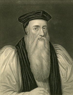Portrait of Thomas Cranmer, 19th century (print)