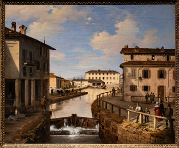 View of the Naviglio Canal from the bridge of St. Mark, 1834-37 (oil on canvas)