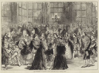 The Marchioness of Salisbury's Juvenile Fancy-Dress Ball at Hatfield House (engraving)