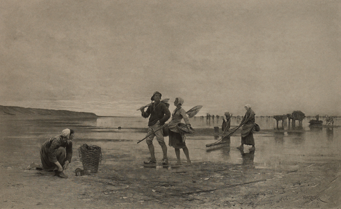 After High Tide in the Bay, from The Masterpieces of French Art by Louis Viardot, Published by Gravure Goupil et Cie, Paris, 1882, Gebbie & Co., Philadelphia, 1883