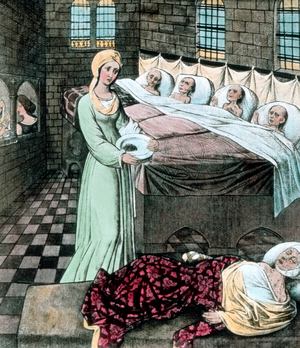 Elizabeth helps the lepers