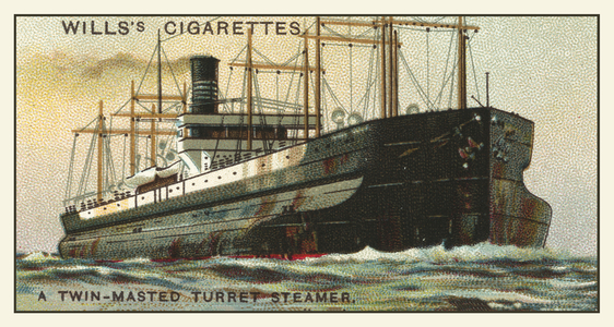 Twin-masted Turret Steamer (chromolitho)