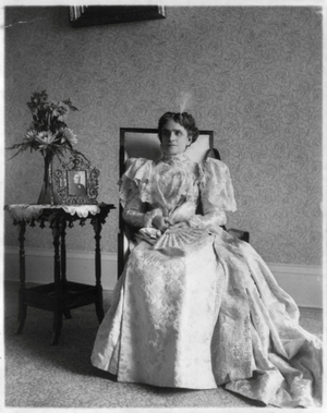 Early photographic print of First Lady, Ida (Saxton) McKinley of the United States.