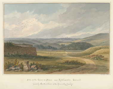 Cornwall - Kilkhampton - Site of House at Stowe, 1827 (w/c on paper)