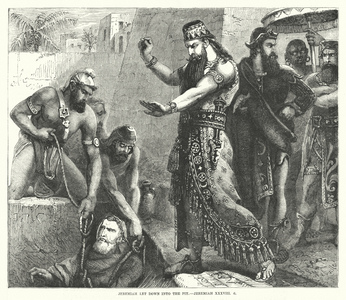 Jeremiah let down into the Pit, Jeremiah XXXVIII, 6 (engraving)