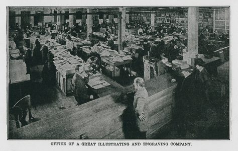 Office of a Great Illustrating and Engraving Company (b/w photo)