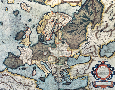 Mape of Europe by Gerhardus Mercator (1512-1594)