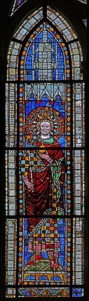 Window w7 depicting Emperor Lotharius (stained glass)
