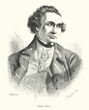 James Cook, English explorer (engraving)