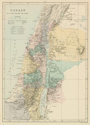 Canaan, as divided between the Tribes (colour litho)