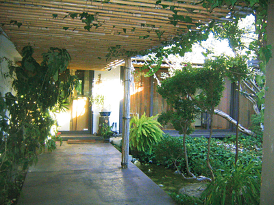Marlon Brando's house, view of the garden, Mulholland Drive, Los Angeles, USA (photo)