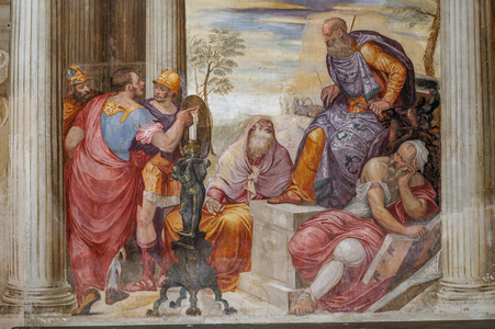 Detail of The Clemency of Scipio, Room of the fireplace, c.1560-65 (fresco)