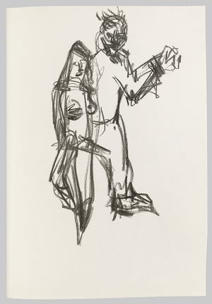 Self Portrait with Model (ll), c.2001 (charcoal on paper)