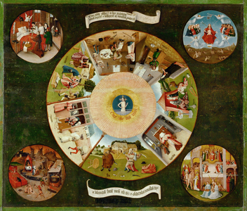 The table of the Seven Deadly Sins, detail, 1505-10 (oil on poplar panel)