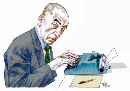 Indro Montanelli, 2021 (digital coloured pencil drawing)