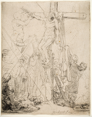 Descent from the Cross: A Sketch, 1642 (etching)