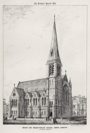 Design for Presbyterian Church, Roath, Cardiff (engraving)