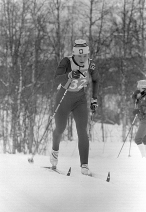 Tromsø 19850202 NM skiing, 10 km, women. Here Marthe Flugstad …, 1985 (photo)