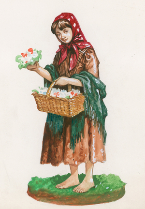 Flower seller (w/c on paper)