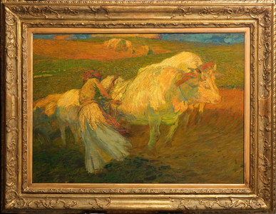 The Ploughing (oil on cardboard)