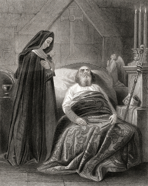 Death of St.Patrick, drawn by H.Warren engraved by J.Rogers