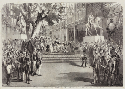 Inauguration of the Great Exhibition Building, by Her Majesty, 1 May 1851 (engraving)