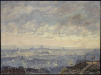 View of Paris, taken from the heights of Montmartre, 18th arrondissement, in 1900 (oil)