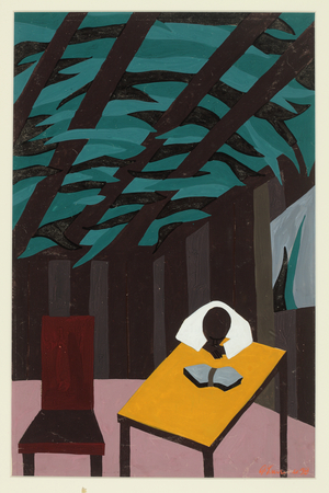 He Read Raynal's Anti-Slavery (Series #9-Catalogue #162), 1938 (tempera on paper)