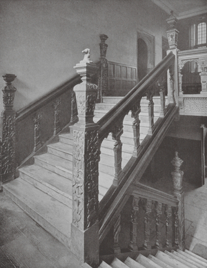 Staircase at the Charterhouse, London (b/w photo)