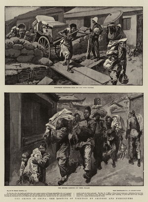The Crisis in China, the Looting of Tientsin by Chinese and Foreigners (litho)