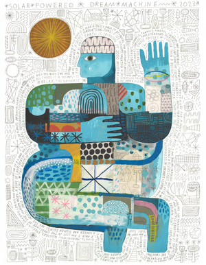 Solar Powered Dream Machine, 2023 (acrylic & pencil on paper)