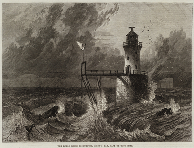 The Roman Rocks Lighthouse, Simon's Bay, Cape of Good Hope (engraving)